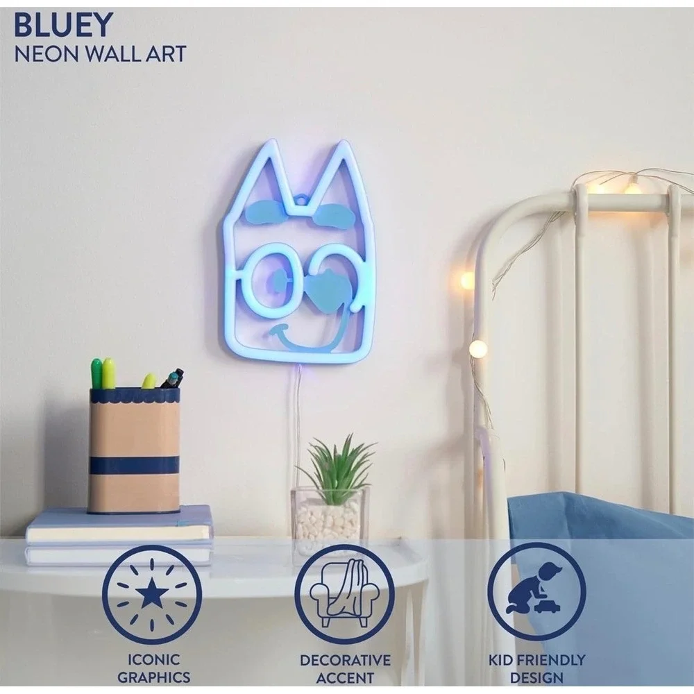 Bluey LED Neon Wall Light Kids Bedroom Decor Battery Powered Room Sign Kids Gift